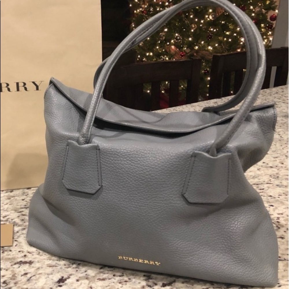 Burberry Storm Grey Baynard Leather Tote bag